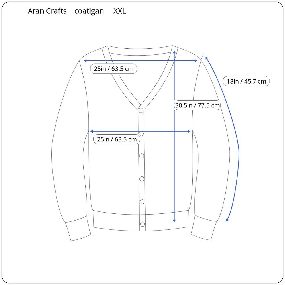 Aran Crafts Button-Down Patchwork Cardigan Coatig… - image 2
